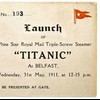 A rare ticket to the launch of the Titanic is on view now at Bonham's. 