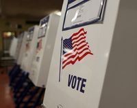 Mid-term election day 2010 privacy voting booths