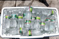 water bottles, heat, summer, hot