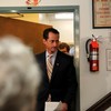 Anthony Weiner at his press conference announcing his resignation.