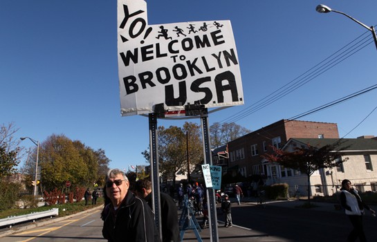 Henry Langan, 71 and one of his infamous marathon signs