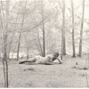 Peter Hujar made 'Paul Thek in the Woods' in 1957. The Gelatin-silver print measures 12 7/8' by 10 1/8'.