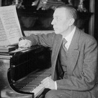 Sergei Rachmaninoff in a rare photograph.
