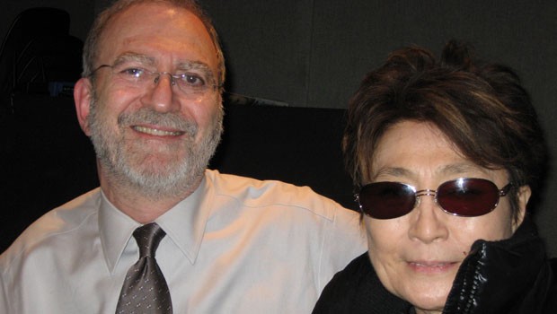 Yoko Ono looking dramatic with Leonard Lopate (2008)