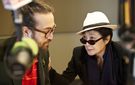 DO NOT USE THIS PHOTO EXCEPT FOR SPINNING ON AIR  Sean Lennon and Yoko Ono discuss what songs to play on WNYC's Spinning on Air with David Garland.