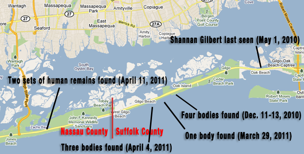 Long Island Serial Killer Map