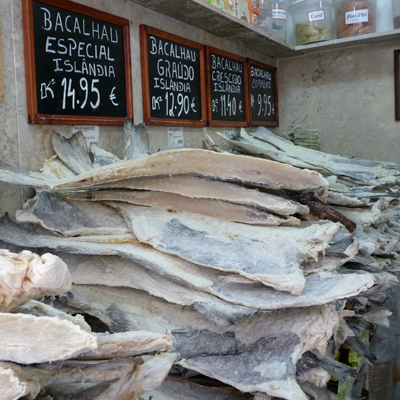 Salt cod for sale in Lisbon, Portugal
