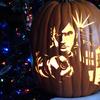 A 'Dr. Who' jack-o'-lantern complete with the Tardis