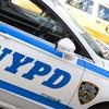 A NYPD cruiser parked at the corner of Murray and Church streets in lower Manhattan. 