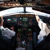 cockpit, pilot, airplane, plane