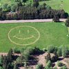 Smiley face in a hay field in Carrolls, Washington.