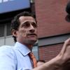 Mayoral candidate Anthony Weiner at his first campaign appearance at the 125th subway stop in Harlem.