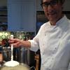 Chef Peter Berley making ricotta