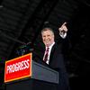 Mayor-elect Bill de Blasio on election night 2013 at his campaign headquarters in Brooklyn Armory.