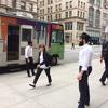 Two rabbis and a mitzvah tank in Manhattan in June, 2017.