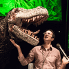 Jad Abumrad with a T-Rex during Radiolab Live: Apocalyptical