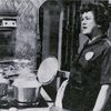 Julia Child gives the KUHT audience a cooking demonstration.