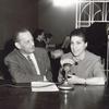 Licia Albanese with WNYC Music Director Herman Neuman in the studio in 1961