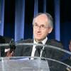 Charlie Hebdo editor-in-chief Gérard Biard accepts the Toni and James C. Goodale Freedom of Expression Courage Award at the PEN American Center Literary Gala