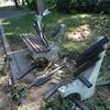 The park bench in Kissena Park where a woman was killed when a tree came fell down on Sunday on Aug. 4, 2013.