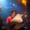 Damien Chazelle and J.K. Simmons on the set of 'Whiplash'