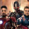 Robert Downey Jr as Iron Man and Chris Evans as Captain America in Avengers: Age of Ultron