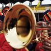 Members of a state police brass band perform in Bangalore, India