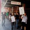 Stagehands picket Carnegie Hall on Wednesday morning