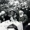 Johannes Brahms drinking it up with family in Fellinger, 1896.