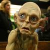 A sculpture of Gollum from 'The Lord of the Rings' on a Times Square shuttle train