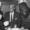 Horror movie favorites celebrate with actor Boris Karloff (center)