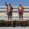 Statues of Kim Il Sung and Kim Jong Il in Pyongyang, North Korea