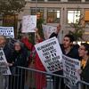 Protesters against 'The Death of Klinghoffer' rallied across from Lincoln Center Monday night