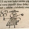 A doodle in Juvenal's Satires, a 15th century French text meant to teach children morals.