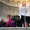 Simone Dinnerstein performs with Ensemble LPR at the Naumburg Bandshell in Central Park
