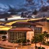 Sunset at the Kravis Center for the Performing Arts in West Palm Beach, Florida.