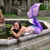 Jolene in her homemade tail as mermaid Pearlie Mae 