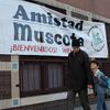 Tony Kelso walks his son Emil to the Amistad Dual Language School in Inwood