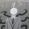 A chalk drawing of Slender Man in Raleigh, NC