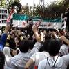 Syrians protest in front of the Syrian embassy in Giza, Egypt