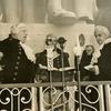 George Washington (Denys Wortman, noted cartoonist) takes the oath as the first President of the United States at the opening of the World's Fair, April 30, 1939.