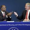 U.S. Housing Secretary Ben Carson and New York City Mayor Bill de Blasio sign agreement on future of the city's public housing authority.
