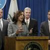 Attorney General Kamala Harris, discusses the package of bills she is supporting regarding elementary school truancy in Sacramento, Calif., Monday, March 10, 2014.