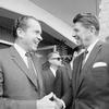 President Richard Nixon greets then–Gov. Ronald Reagan on August 16, 1968.