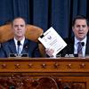 Rep. Devin Nunes, R-Calif., right, the ranking member of the House Intelligence Committee, joined by Chairman Adam Schiff, D-Calif.