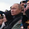 Russian President Vladimir Putin looks on during the Victory Day military parade in Moscow on May 9, 2022.