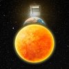 A graphic of the Sun, the Earth rising behind it, and behind that, a walkman.