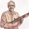 An illustration of a man holding an assault rifle.