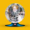 A famous portrait of Queen Elizabeth in a snow globe. 