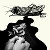An illustration of hands holding a revolver pointed at a cricket. 